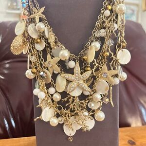 Tommy Bahama Trade Winds Ocean Bib Statement MOP Starfish Charm Necklace